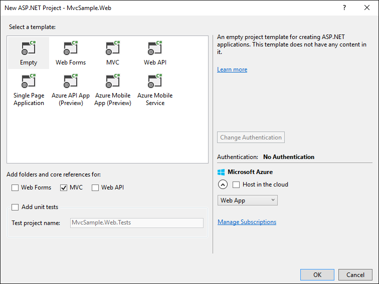 New ASP.NET Project