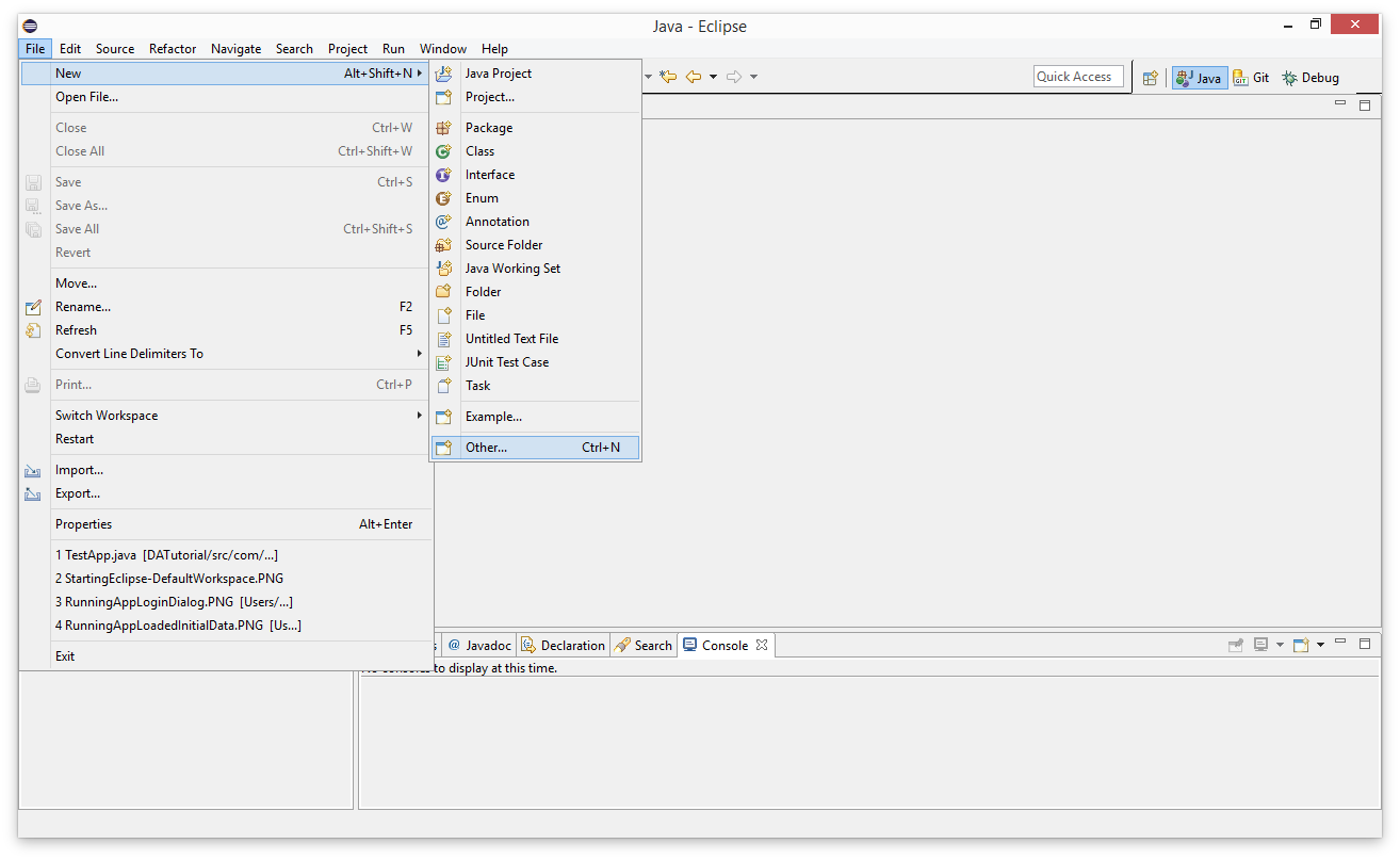 Add a new file to the project