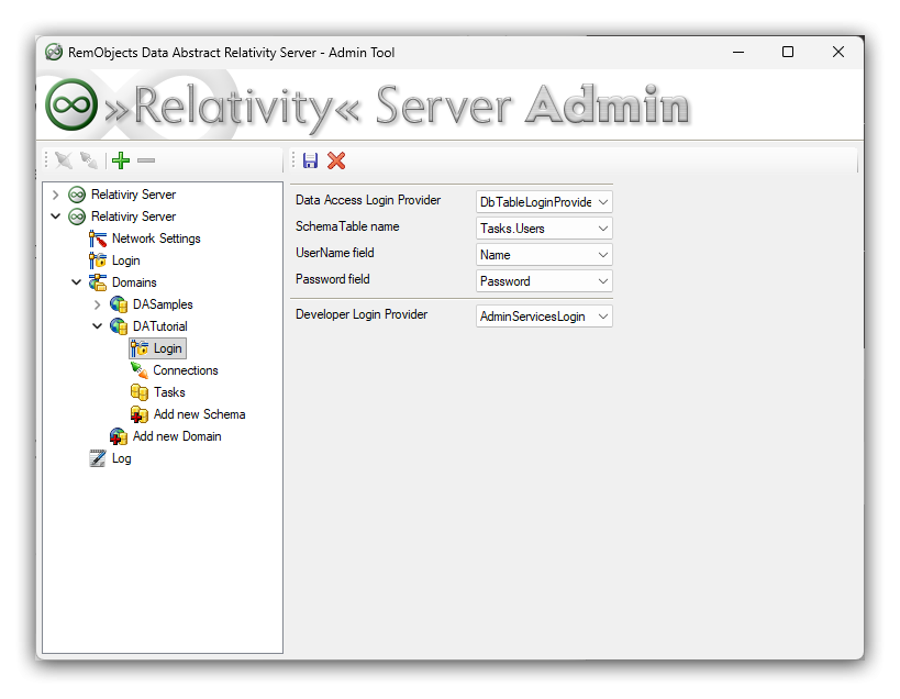 Relativity Admin Tool - DbTableLoginProvider